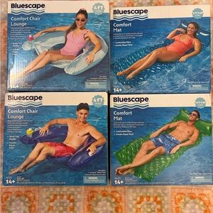 Blue scape Swimming Pool Comfort Chair And Comfort Mat BRAND NEW 4 items
